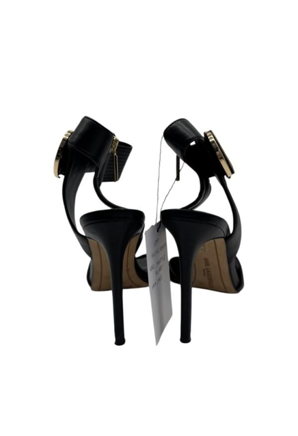 KAR LAGERFELD - LYRA LEATHER BLACK HEELS - Image 7